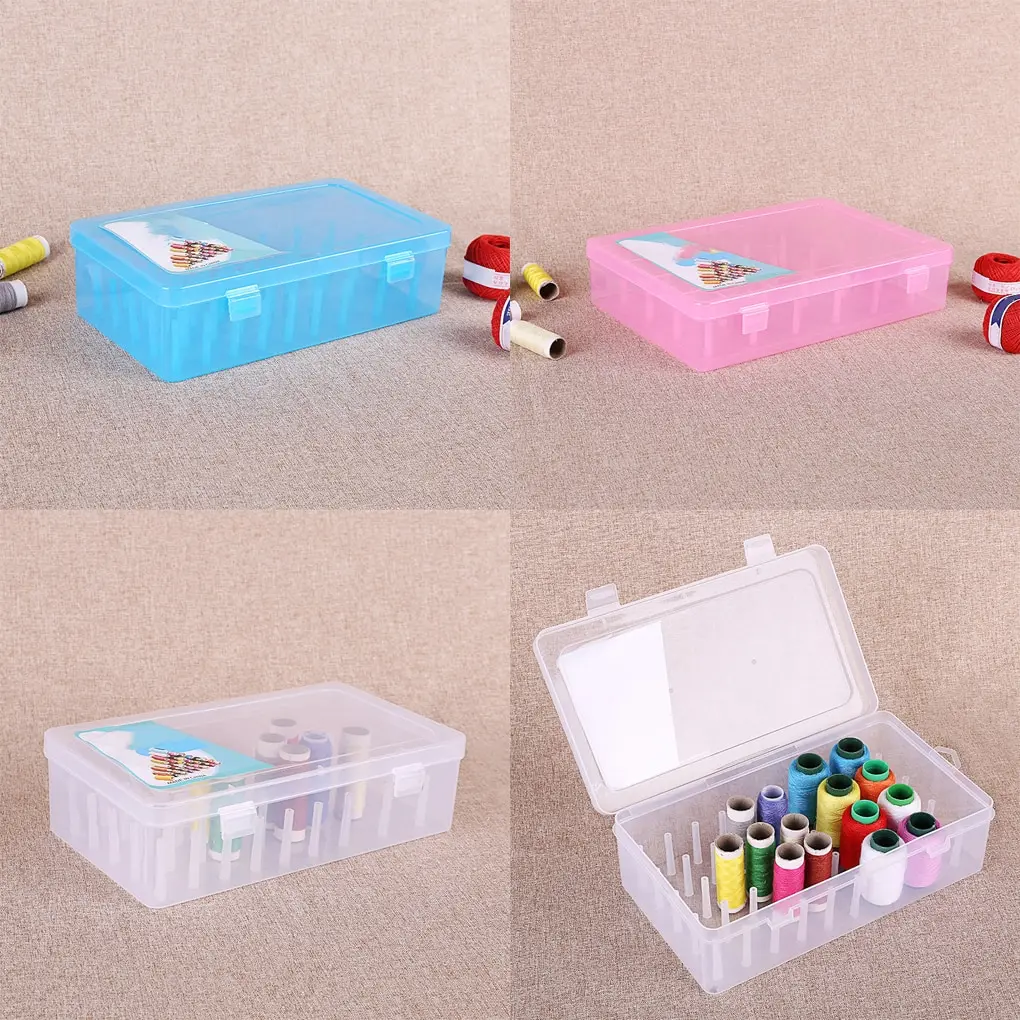 

1/2pcs Sewing Thread Box 42 Spools Plastic Threads Storage Household Embroidery Cross-stitch Organizing Container Holder