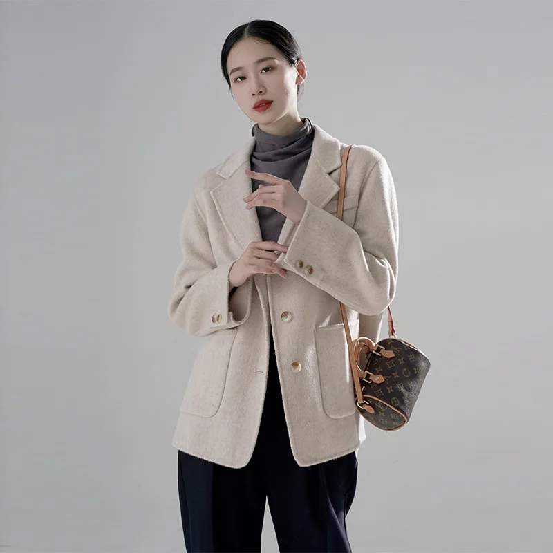 

Double-sided woolen overcoat short woolen overcoat women's winter suits small children high-end feeling