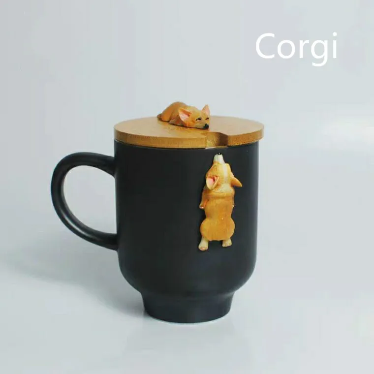 

Cartoon 3D Coffee Mug Corgi Mugs Cute Animal Tea Water Cups Milk Drinkware Couple Cup Caneca Taza Cafe 2020 Gift Friends EE5MK