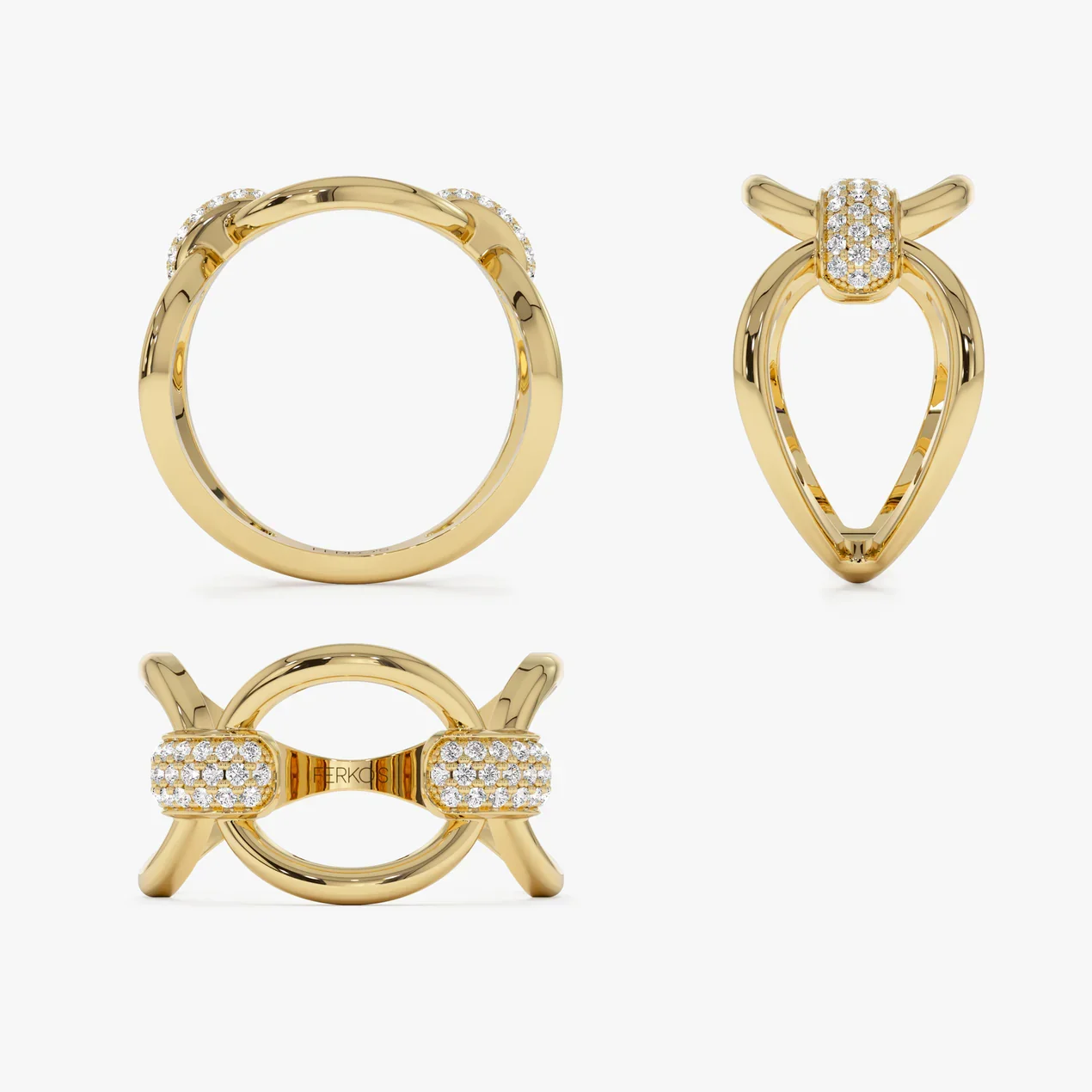 Уникальное роскошное кольцо с паве лошадиных бит простое и удобное