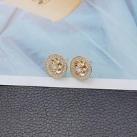 14k gold diamond earrings female retro fashion romantic delicate earrings aros mujer oreja 14 k yellow gold orecchini females