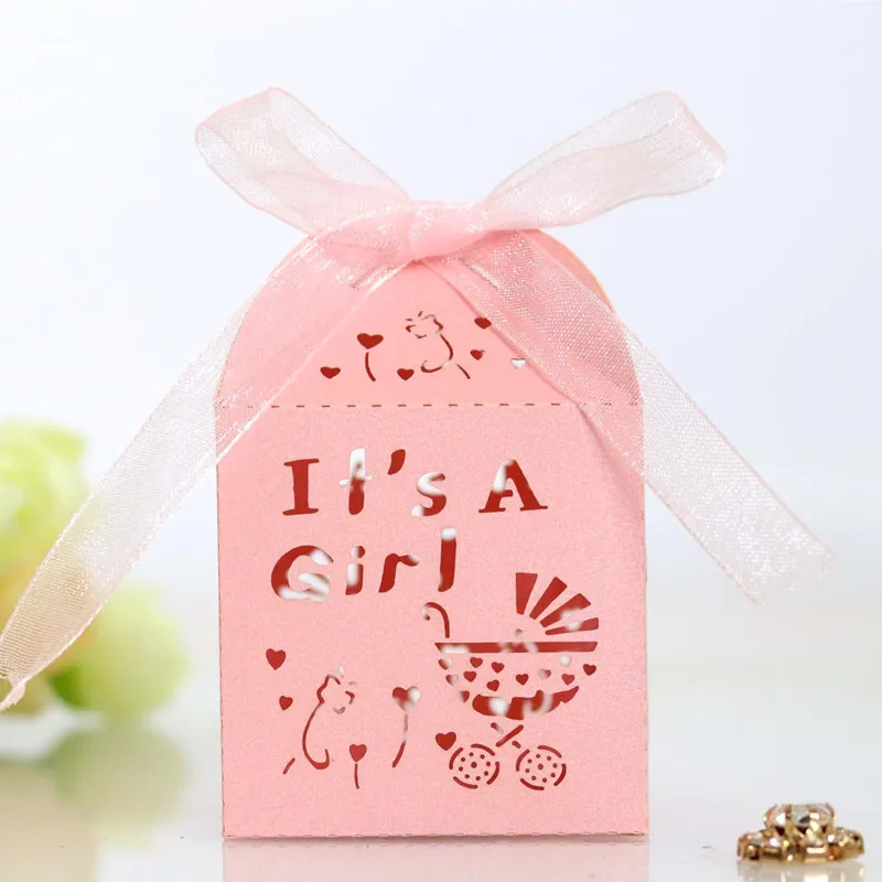 Es For Girl Baptism Baby Shower Birthday Party Favor Packaging Pink Candy Box Wrap Supply