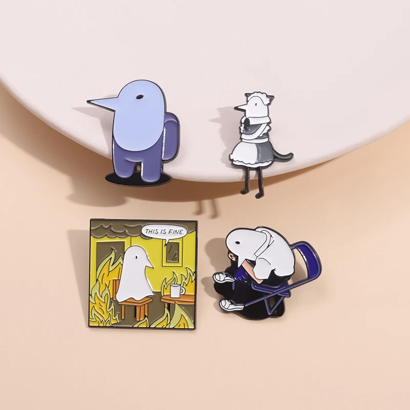 Мультяшные милые эмалевые булавки Oyasumi punwerin забавные металлические броши в стиле