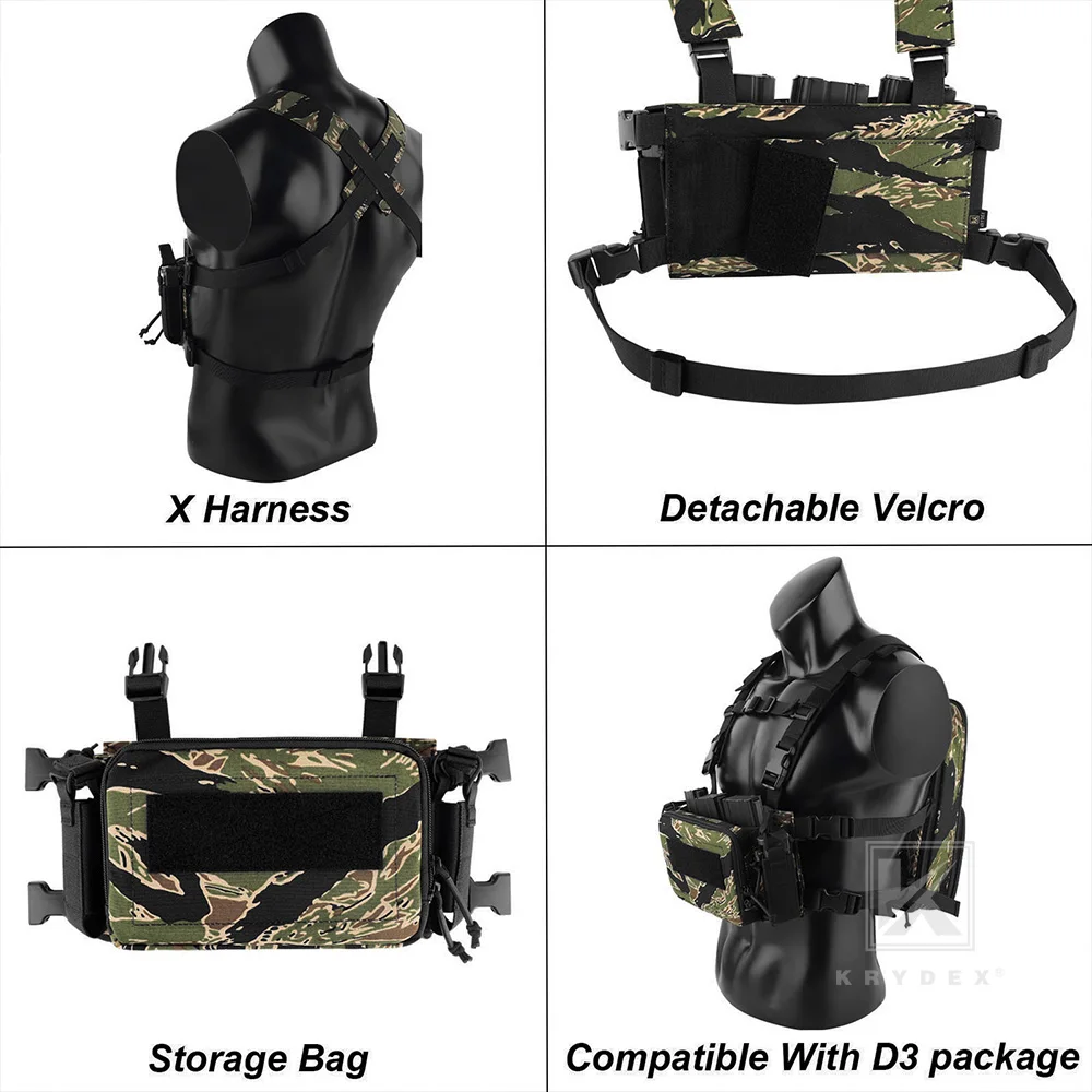 KRYDEX Тактический нагрудный жилет D3CR с 5 56 7 62 9 мм подсумок для магазина винтовки и