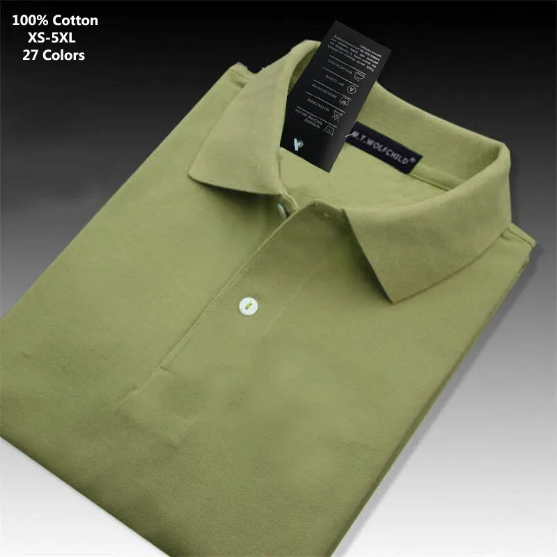 

100% Cotton Top Quality Summer New Mens Polo Shirts Casual Solid Color Short Sleeve Polos Homme Fashion Male Lapel Tops XS-5XL