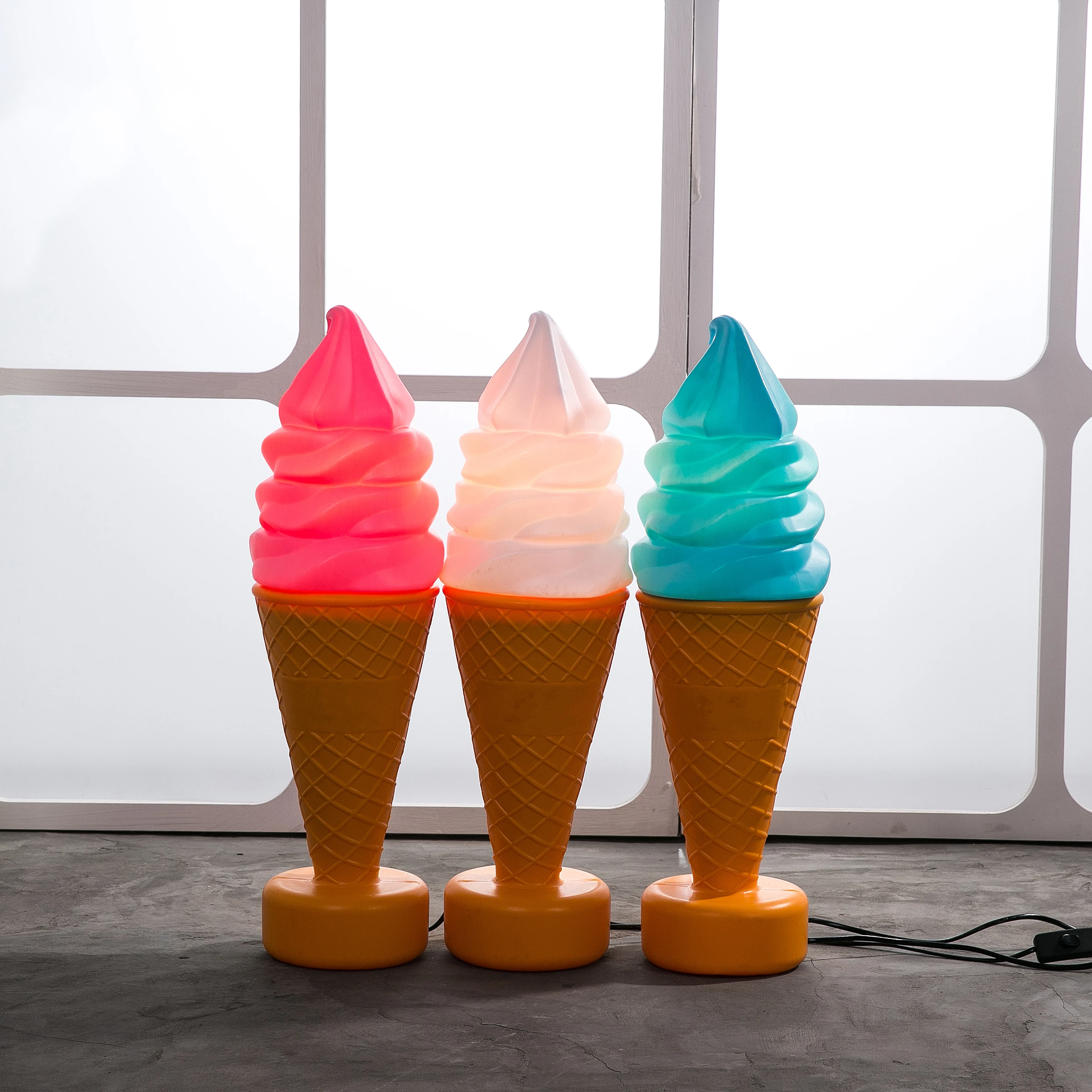 1 шт. 120/95/60 см гигантская скульптура мороженого модель лампы с источником питания