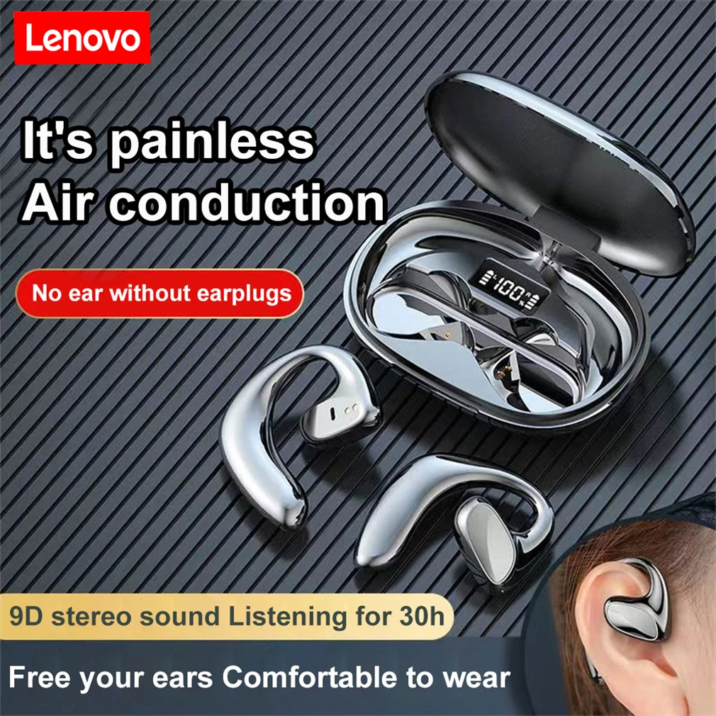 

Lenovo Air Freebuds 5i Bluetooth Earphones Sport Waterproof TWS Wireless Headphone Led Display HiFi Stereo Earhooks Earbuds Mic