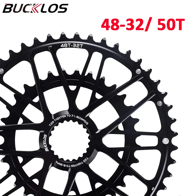 

BUCKLOS Double Chainring 48-32T Road Gravel Bike 8-11s Chain Fit Shimano Chainwheel 50T Direct Mount Bicycle Cycling Crankset