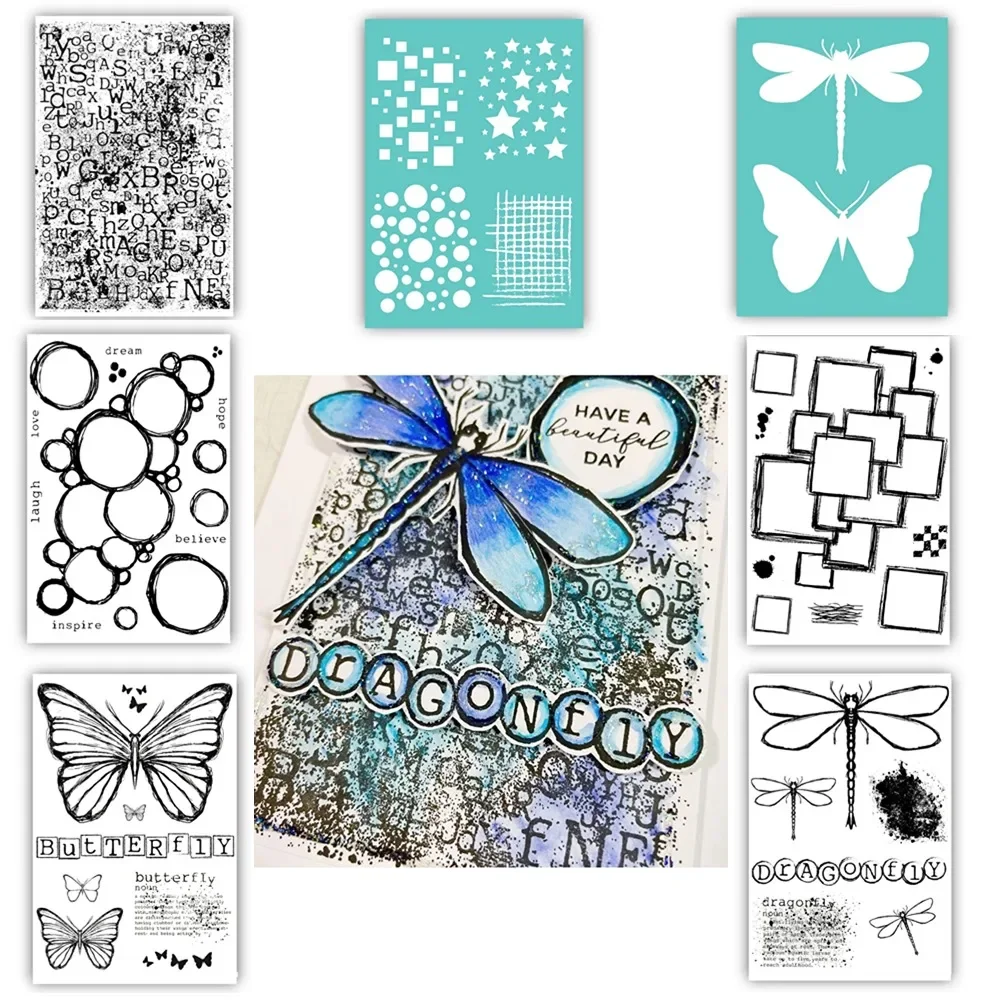 Скрапбукинг красивые штампы с бабочками и трафаретами для изготовления бумаги