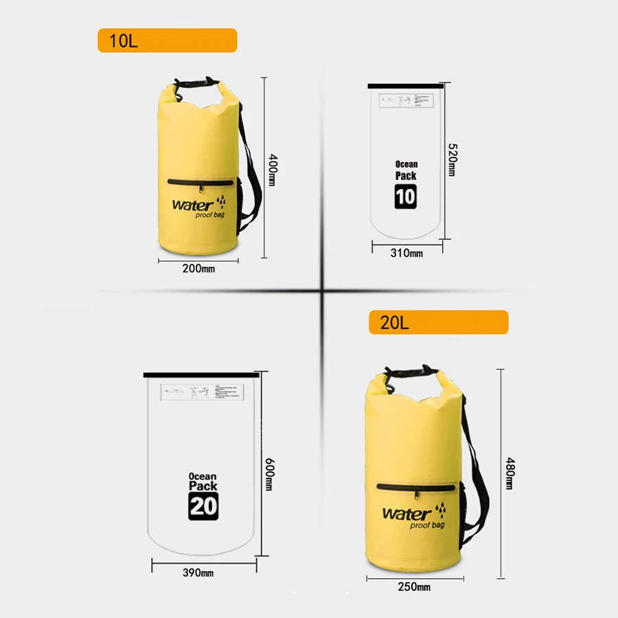 Сумка для плавания складная водонепроницаемая 10 л/20 л |