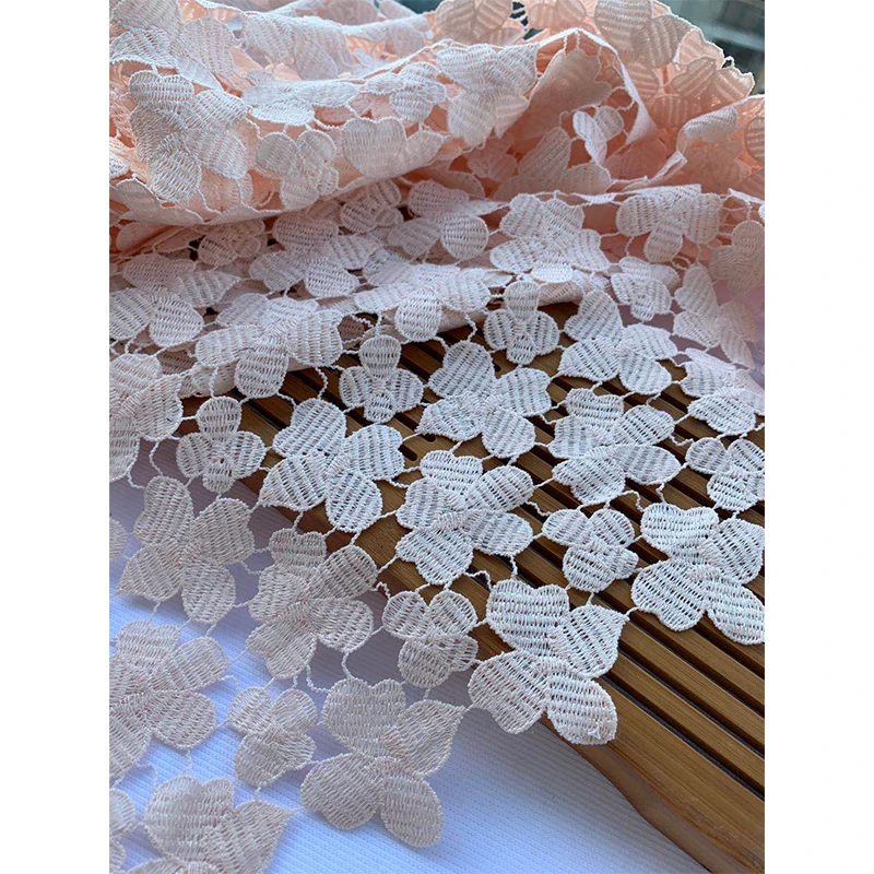 

W64 Hollow Little Flower Heavy Industry Water Soluble Lace Fabric Milk Silk Colorful Wide Dress Cloth