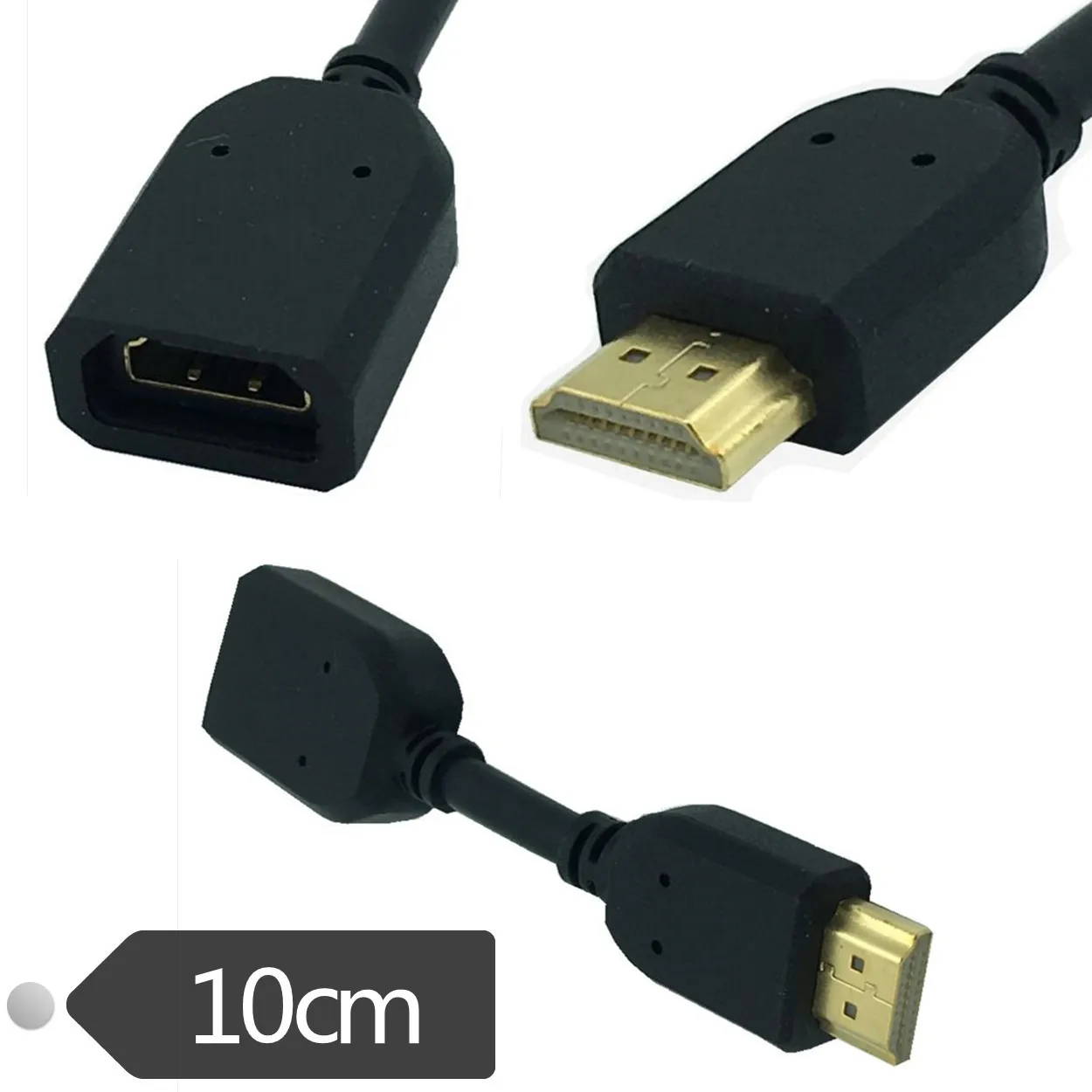 

HDMI Compatible Extension Cable Male to Female 10CM Version 2.0 4K HD Extension Cable for Laptop LCD TV Ps3 Projector