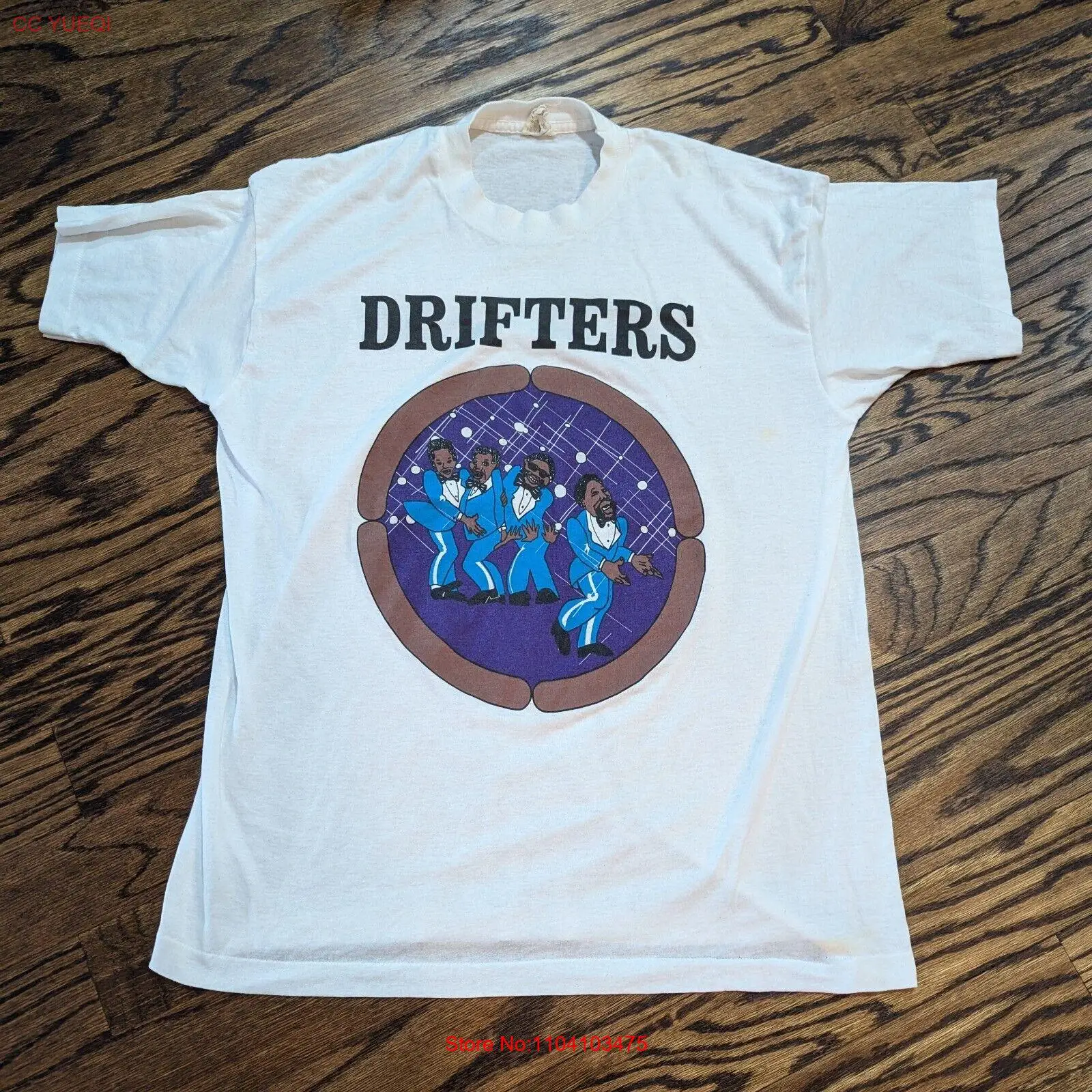 Винтажная рубашка The Drifters (XL) 21x30 Pop R&ampB Soul Band Group Screen Stars 90-х годов
