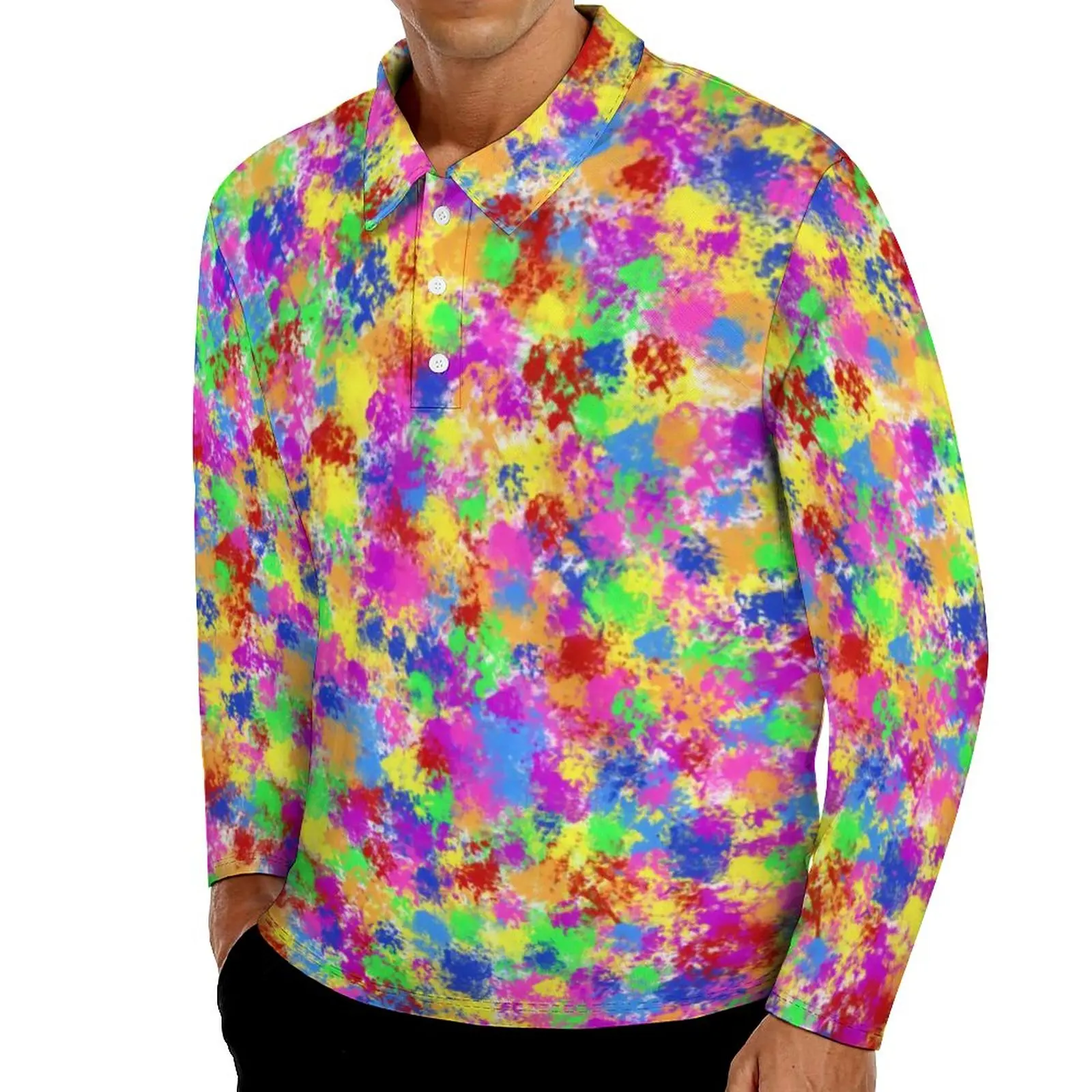 

Рубашка-поло с длинным рукавом и отложным воротником, оверсайз