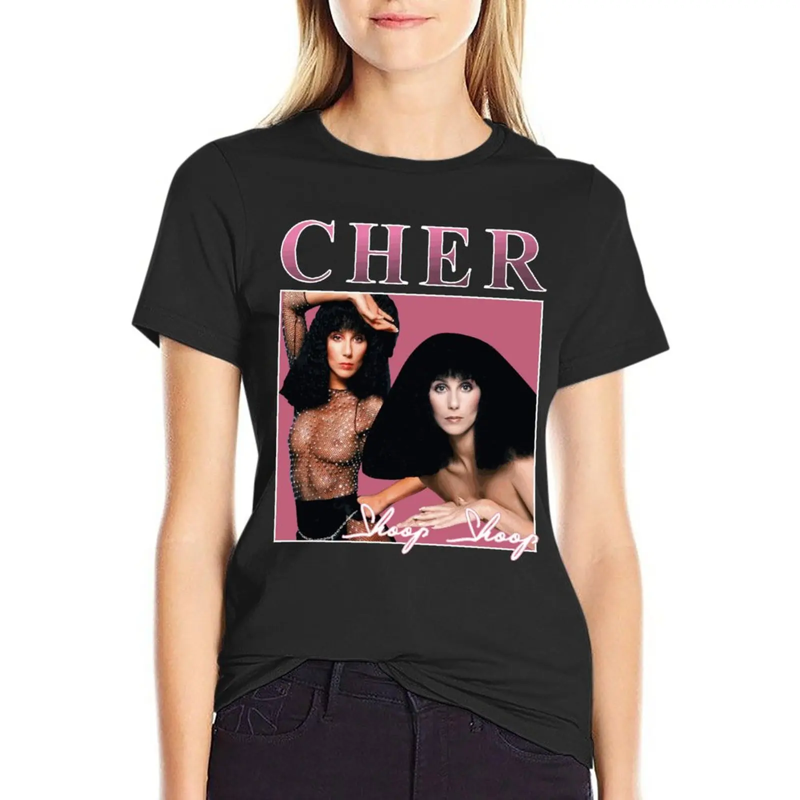 

Cher Rap Hip Hop Oversized T Shirt Printed Women Clothing Short Sleeve Streetwear Plus Size Top Tee