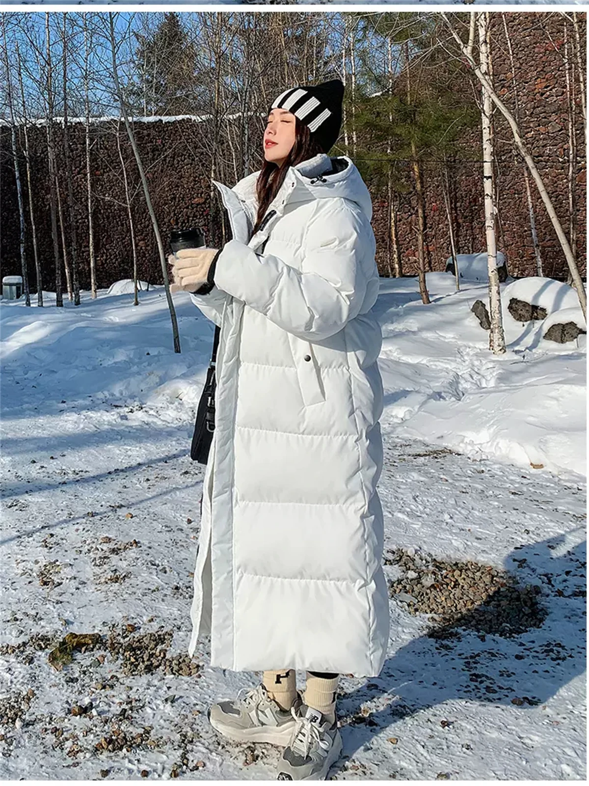 Down Cotton Jacket For Women In 2022 New Cotton Jacket Medium Length Over Knee Ins Loose and Thickened Cotton Jacket  Coat