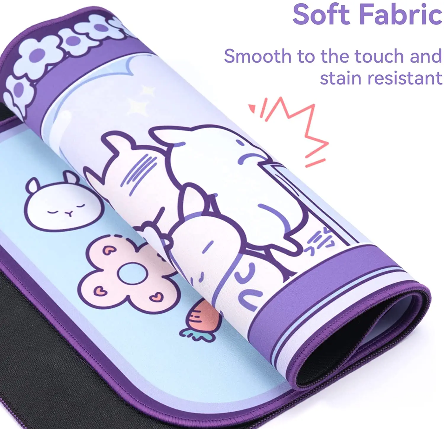 kawaii rabbit trap gaming mouse pad 44cm80cm super cute thickened office computer big mouse pad keyboard pad wrist rest girl free global shipping