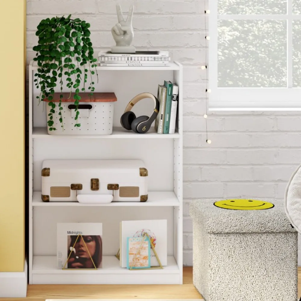 

3-Shelf Bookcase with Adjustable Shelves,Perfect for books, important papers and files, photography, small artwork, collectibles