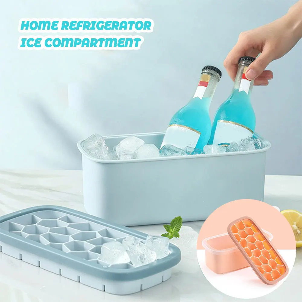 

Ice Cube Storage Box Multifunctional Ice Box with Llid for Home Refrigerator Ice Tray Plastic Ice Tray Stencil Silicone SCVD889