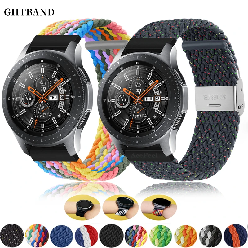 Ремешок для Samsung Galaxy watch 4 Classic браслет huawei Watch gt 2 2e 3 pro Amazfit Bip GTS GTR 47 мм плетеный 20 22 |