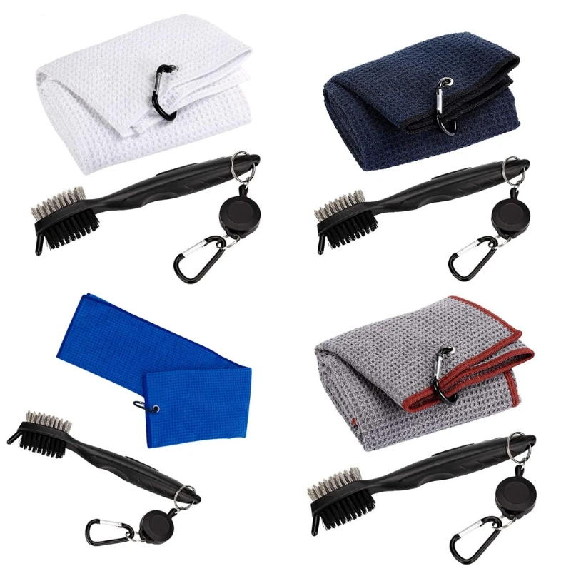 

Golf Towel and Golf Club Brush Kit, Golf Gifts for Men, Portable Golf Accessories Golf Club Cleaner for Golf Bag