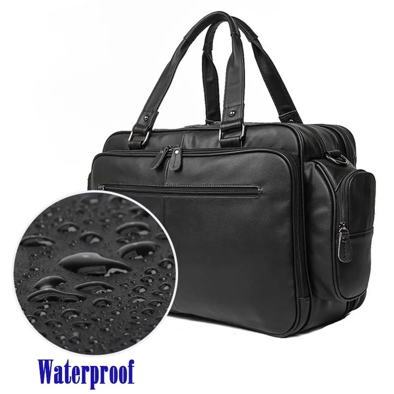Men Business Briefcase Soft Genuine Leather Man Laptop Handbag 3 Use Multifunctional Cowhide Shoulder Messenge bag For Male Tote