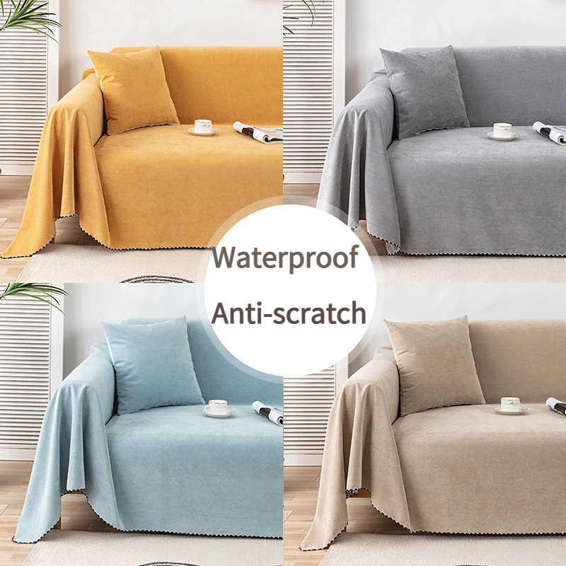 

Waterproof Corduroy Sofa Cover Couch Cover Multipurpose Soft Blanket Anti-scratch Slipcover for Living Room Durable Sofa Towel