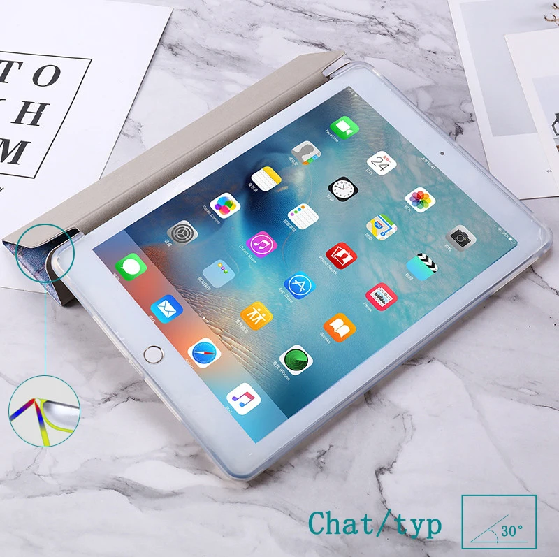 Магнитный чехол для Ipad 9 10 2 дюйма мраморный i Pad 7/8/9 поколения 2021 тройная подставка