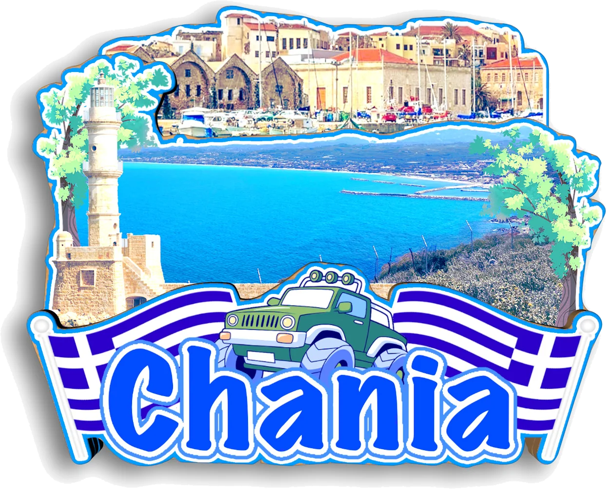 Фото Kalambaka Nafplio Chania Corinth Piraeus Kavala Patras Corfu Heraklion GREECE Магнит на холодильник Путешествия Сувенир Подарок Ручная работа №4