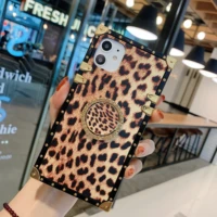 luxury leopard square stand cases for samsung s22 a51 s22 plus a71 s22 ultra a91 a81 a9 a70 a50 a10 a20 m30 m20 a10s a20s cover