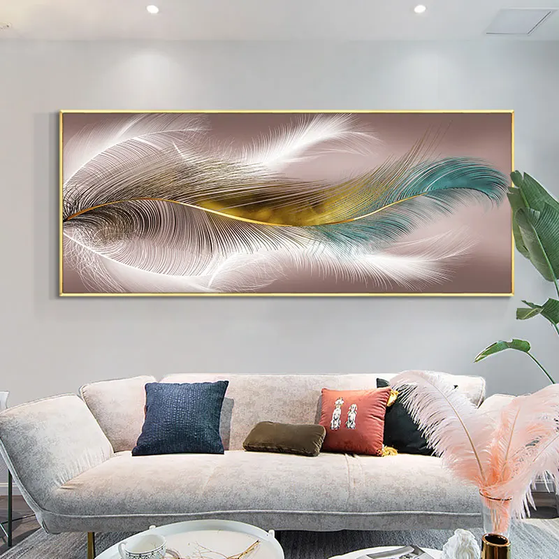 

Modern Abstract Fluttering Feathers Painting On Canvas Print Nordic Poster Wall Art Picture For Living Room Home Decor Frameless