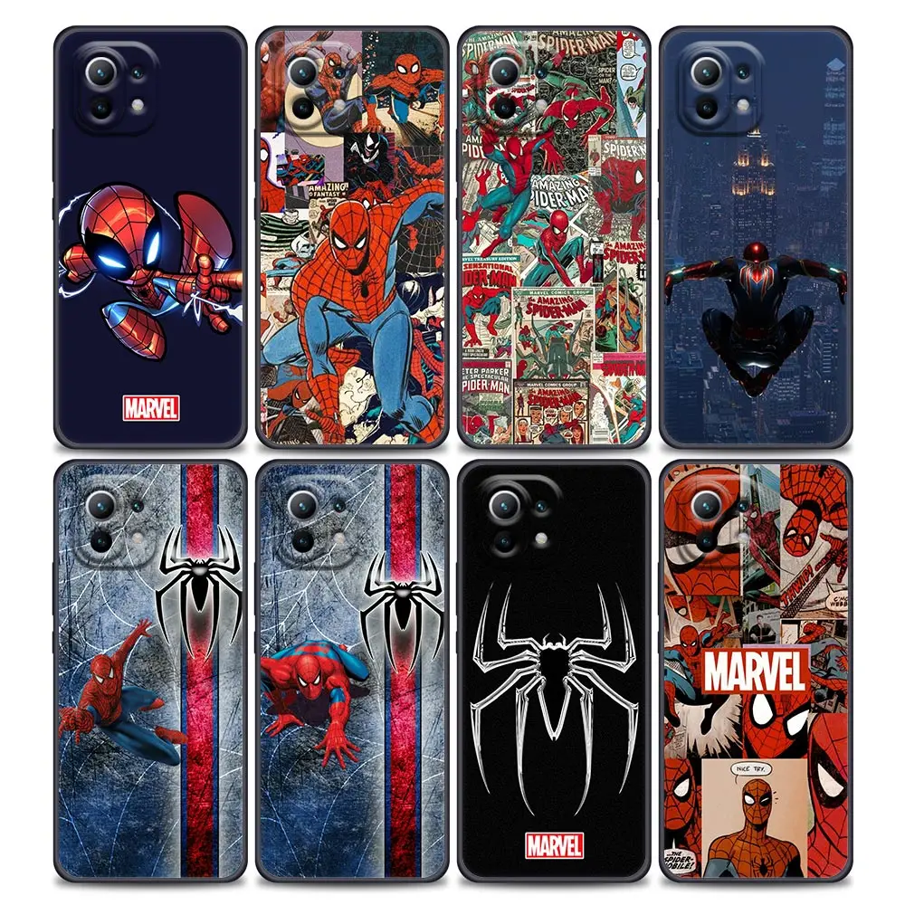 

Phone Case for Xiaomi Mi 11 Lite 5G NE 11i 11X 11T 12 Pro Poco F3 X3 GT X4 NFC Pro Silicone Cover Spider Man Marvel Comics