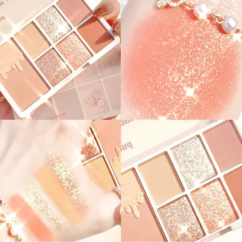 

Eyeshadow Palette 7 Colors Shimmer Matte Nude Shimmer Long Lasting Waterproof Pigmented Brighten Eyes Makeup Palette Cosmetics