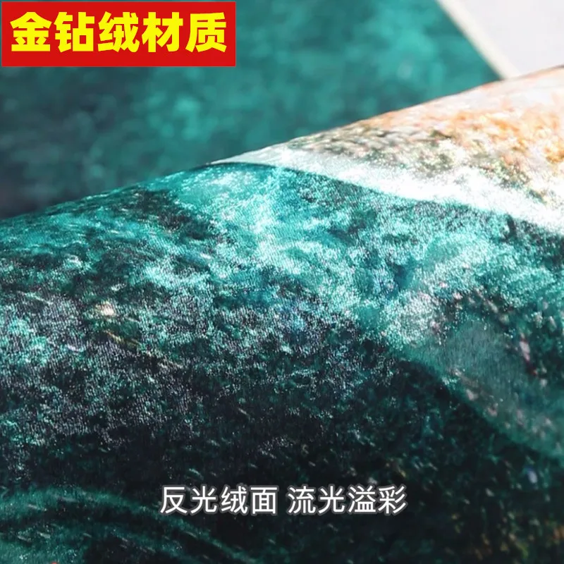 Golden Diamond Velvet Carpet Living Room Coffee Table Blanket Abstract Homestay Style Home Bedroom Bedside 200x300cm