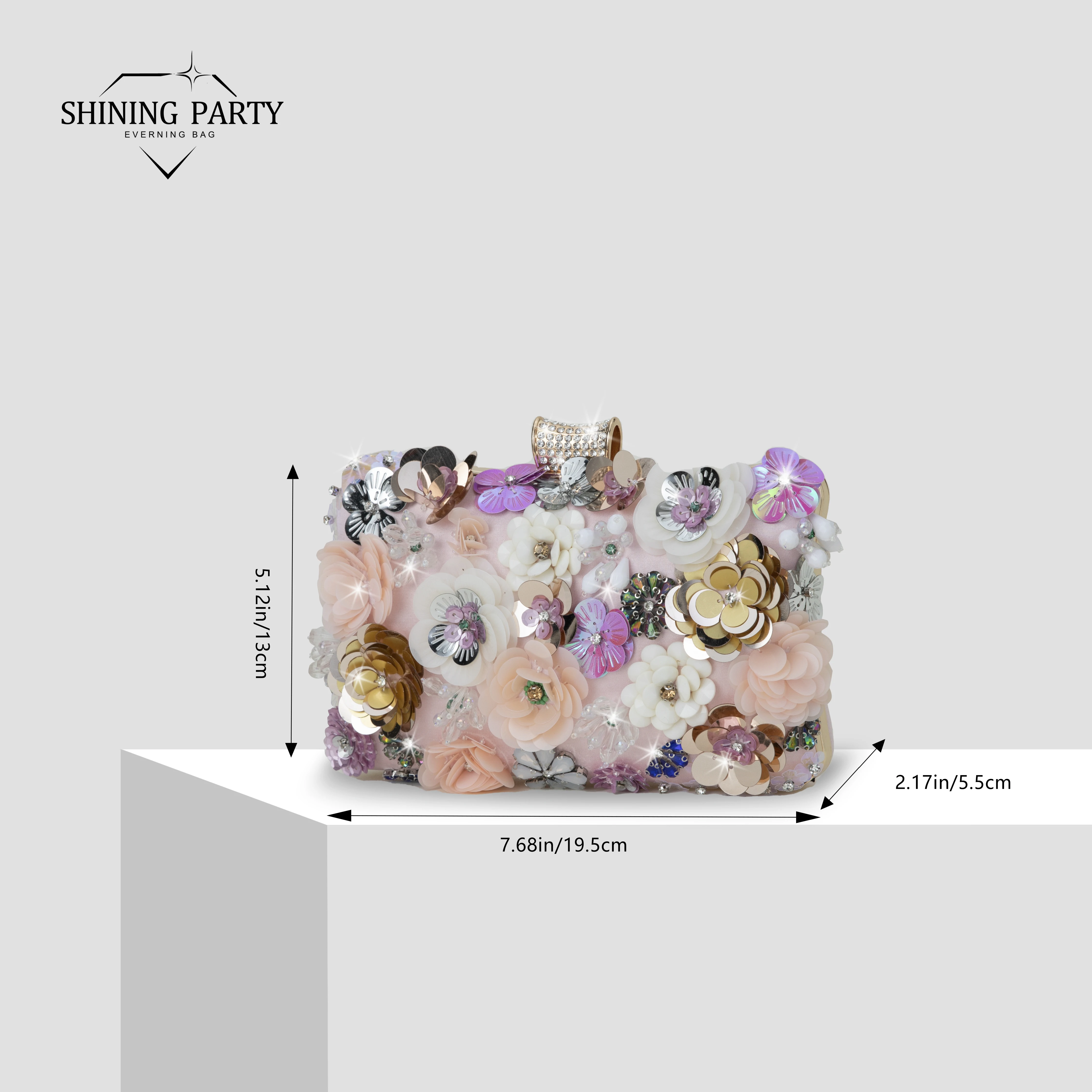 Элегантный Клатч С Цветочным Принтом Модная Вечерняя Сумка