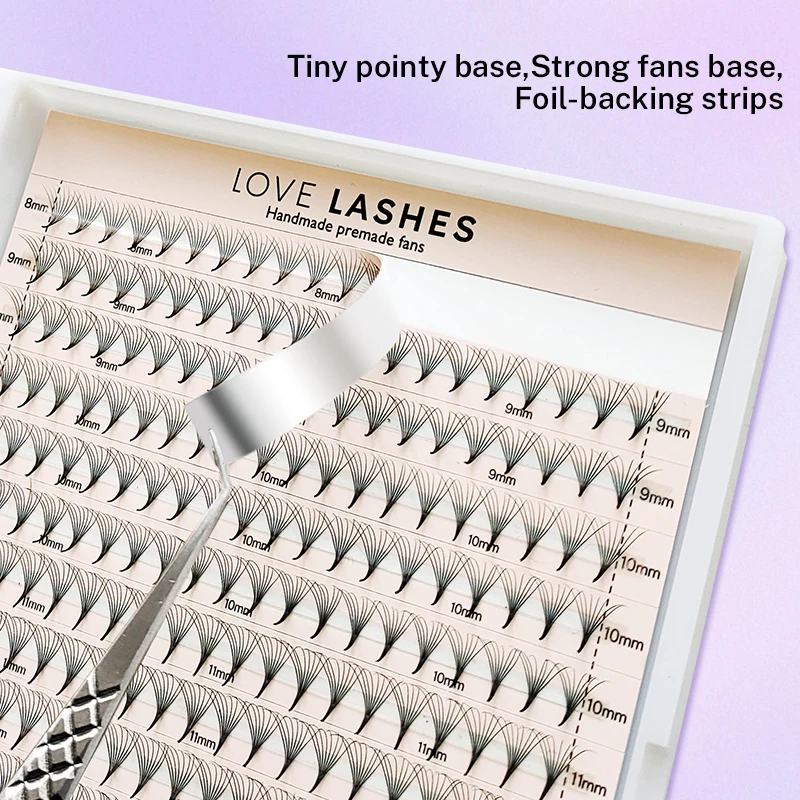 Фото 360/640 готовые объемные вееры 16-рядный букет Cils Prefaits Promade Lashes Pointy Base Mid Stem Pro Made Fans Lash Fans Pre Made №2