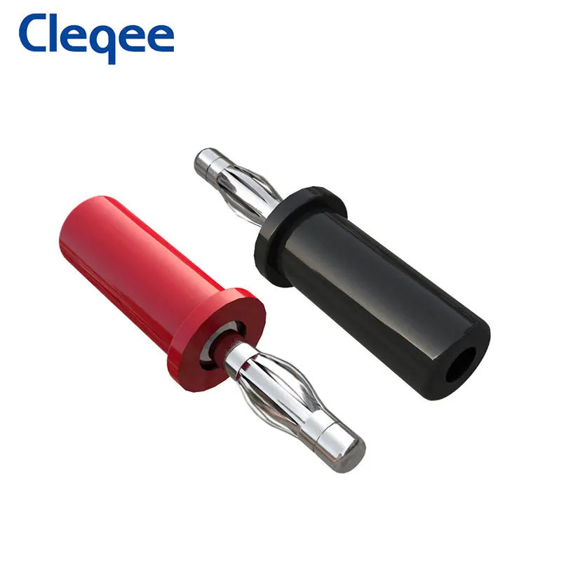 Cleqee 10 шт. P3001P 4 мм медный Банановый штекер Штабелируемый разъем сварного типа для