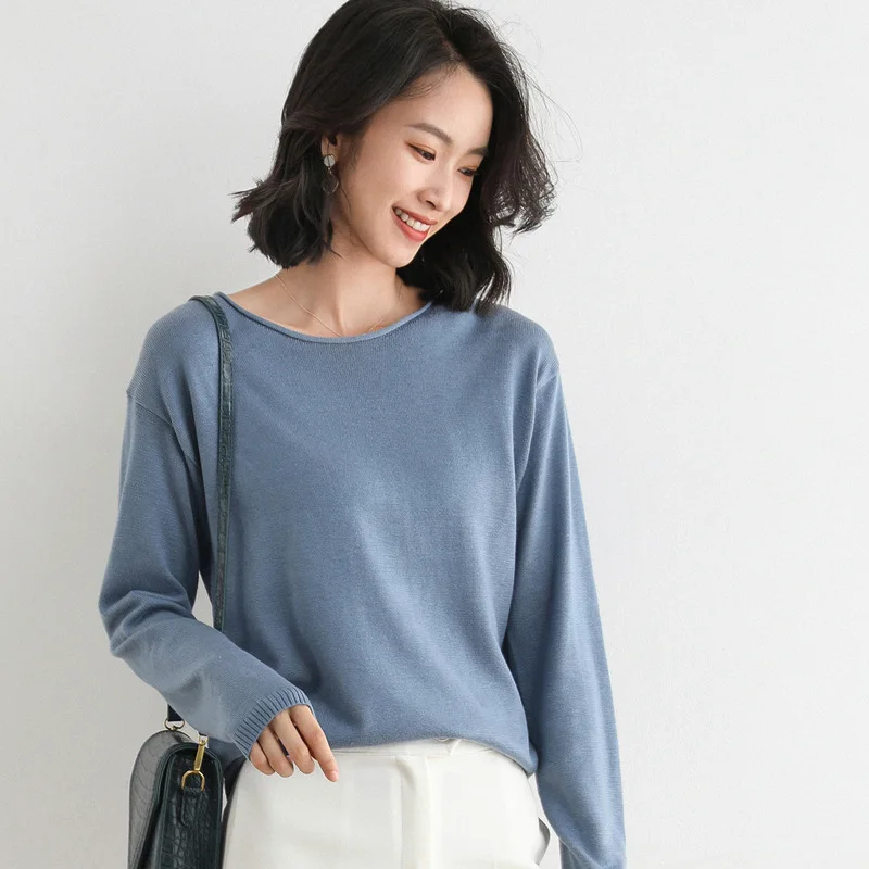 Зимняя одежда вязаные женские свитера пуловеры базовый женский джемпер на весну