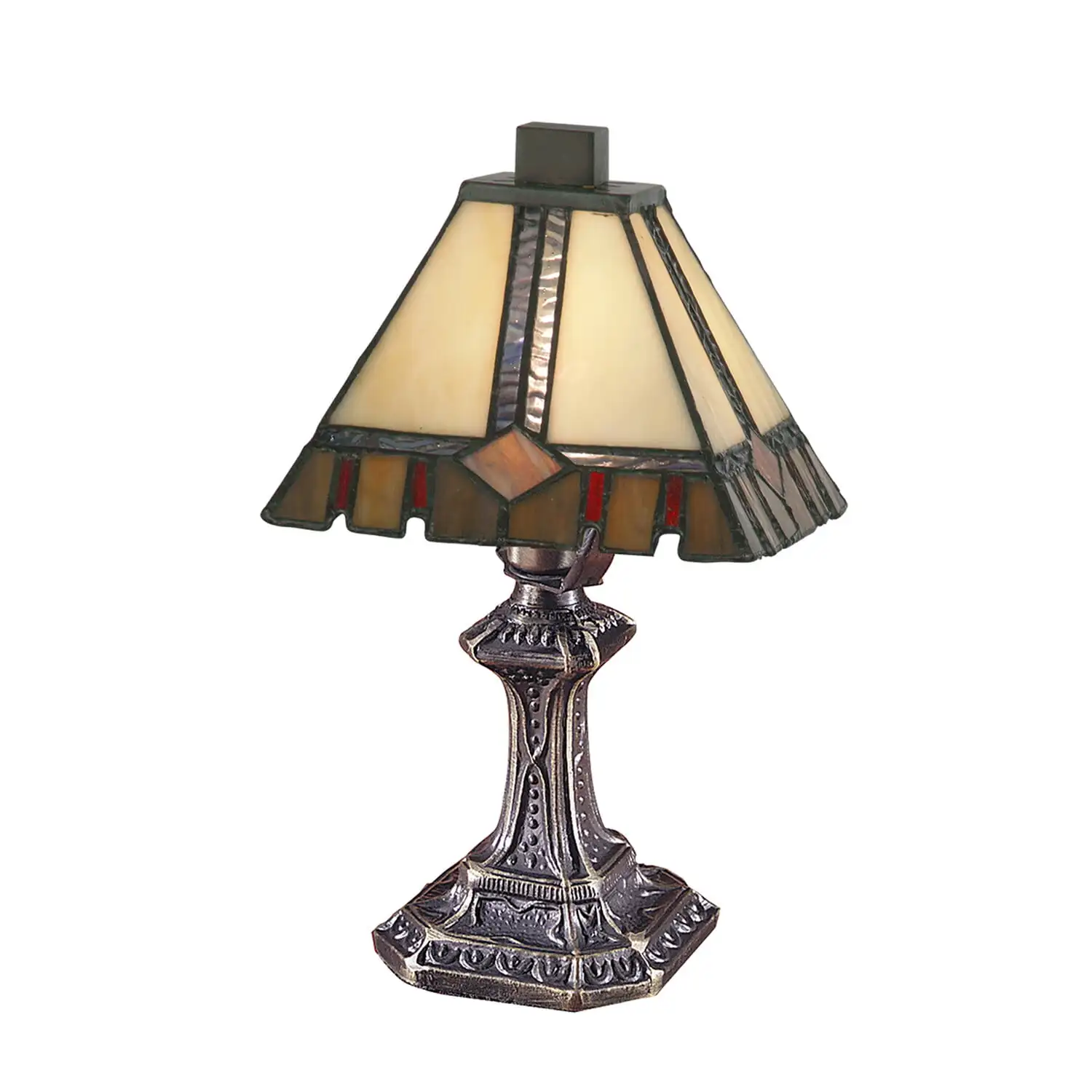 

Castle Cut Tiffany Accent Table Lamp