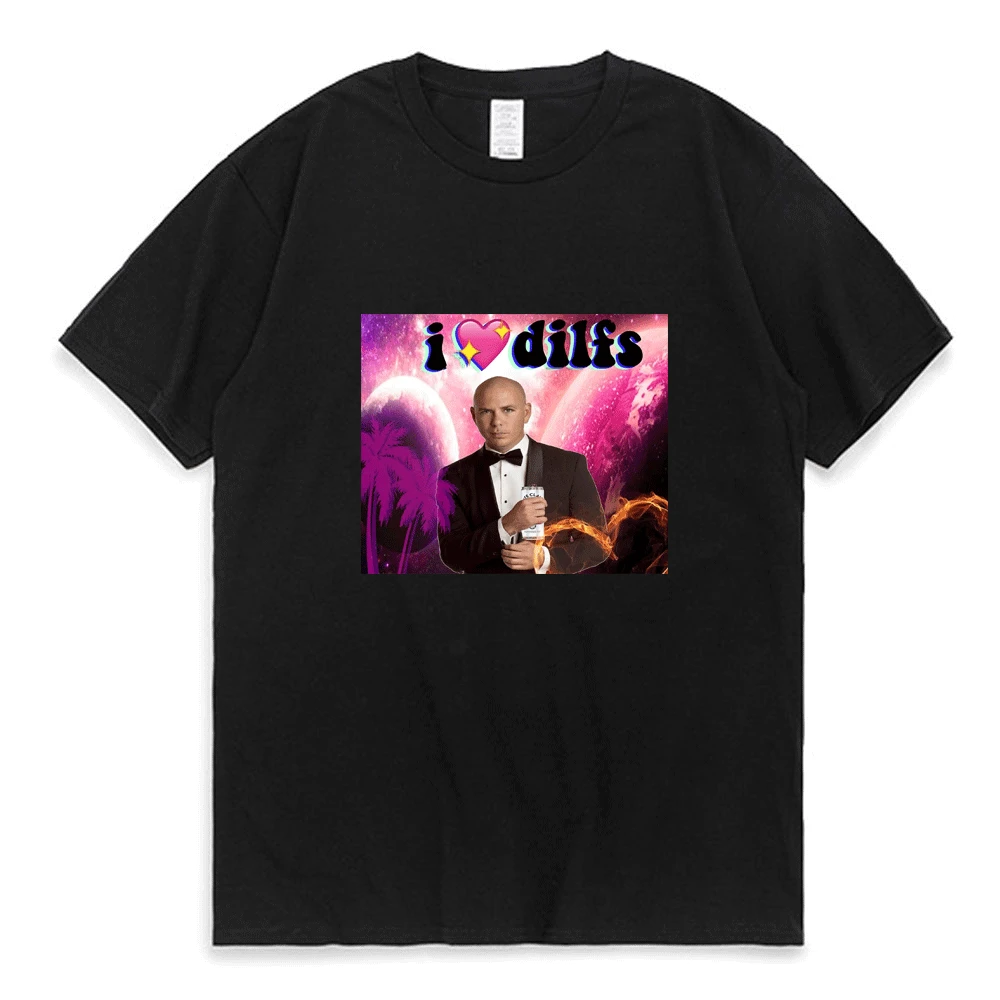 

Футболка Мужская/женская с надписью «Mr. Worldwide отдает готовый принт», Гобеленовая футболка «I Love Dilfs», уличная Модная хлопковая Футболка в сти...