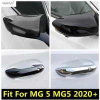 rearview mirror cap shell side door handle decoration cover trim for mg 5 mg5 2020 2021 carbon fiber accessories exterior kit