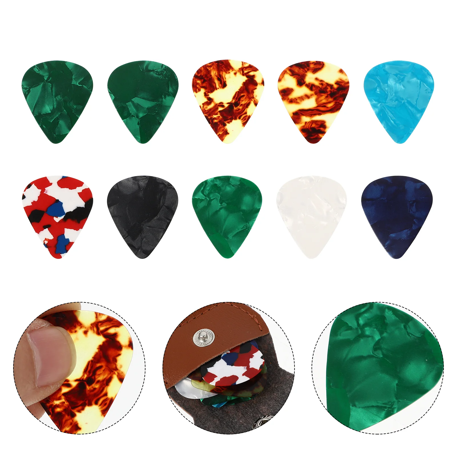 

Electric Acoustic Guitars Picks Holder with 10 Guitar Picks Guitar Supplies