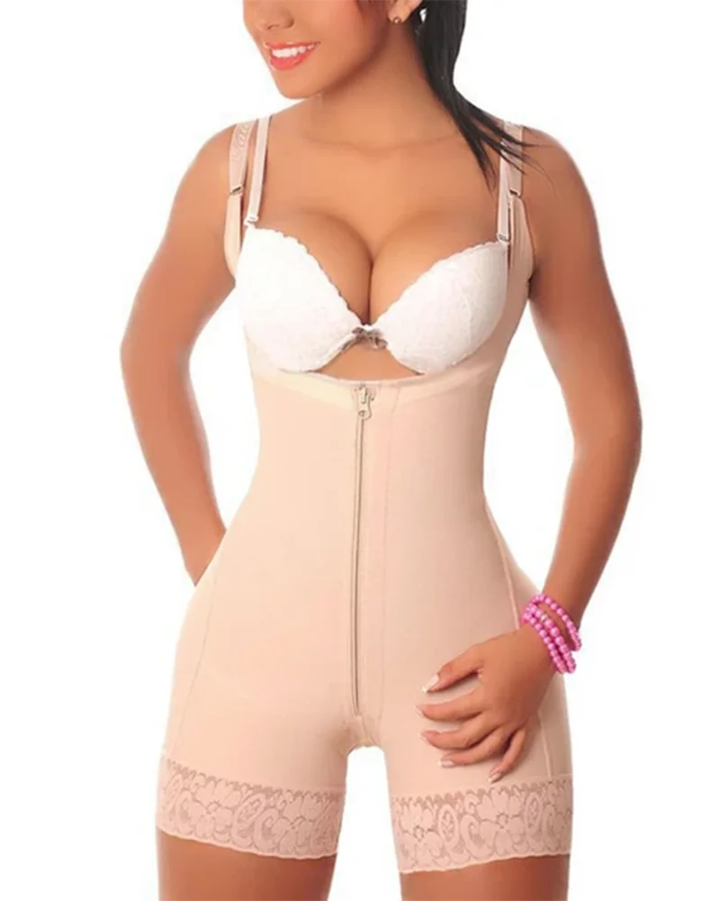 

Shapewear For Womens Stretchy Slimmer For Tummy Bodysuit Tummy Control Panty Faja Open Bust Body Shaper