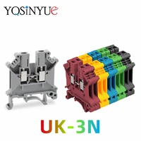 1510 pcs uk 3n din rail terminal block colorful universal conductor screw connection electrical wiring terminal strip block co
