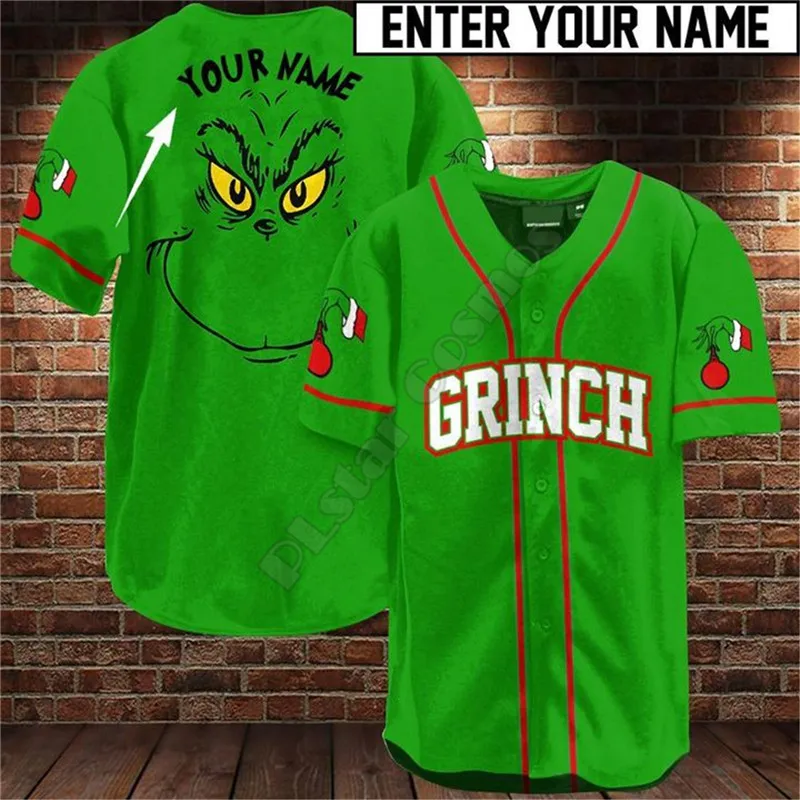 Halloween Horror Charaters Custom Name Baseball Jersey Shirt Baseball Shirt 3D Printed Men's Shirt Casual Shirts hip hop Tops