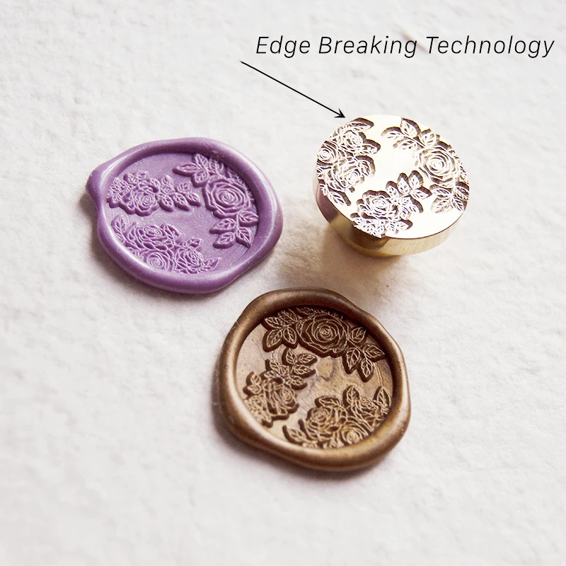 Растительный цветок воск печать штамп пион венок цветов лилия ретро античный для