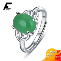 retro rings for women silver 925 jewelry oval emerald ruby gemstone open finger ring accessories wedding engagement wholesale