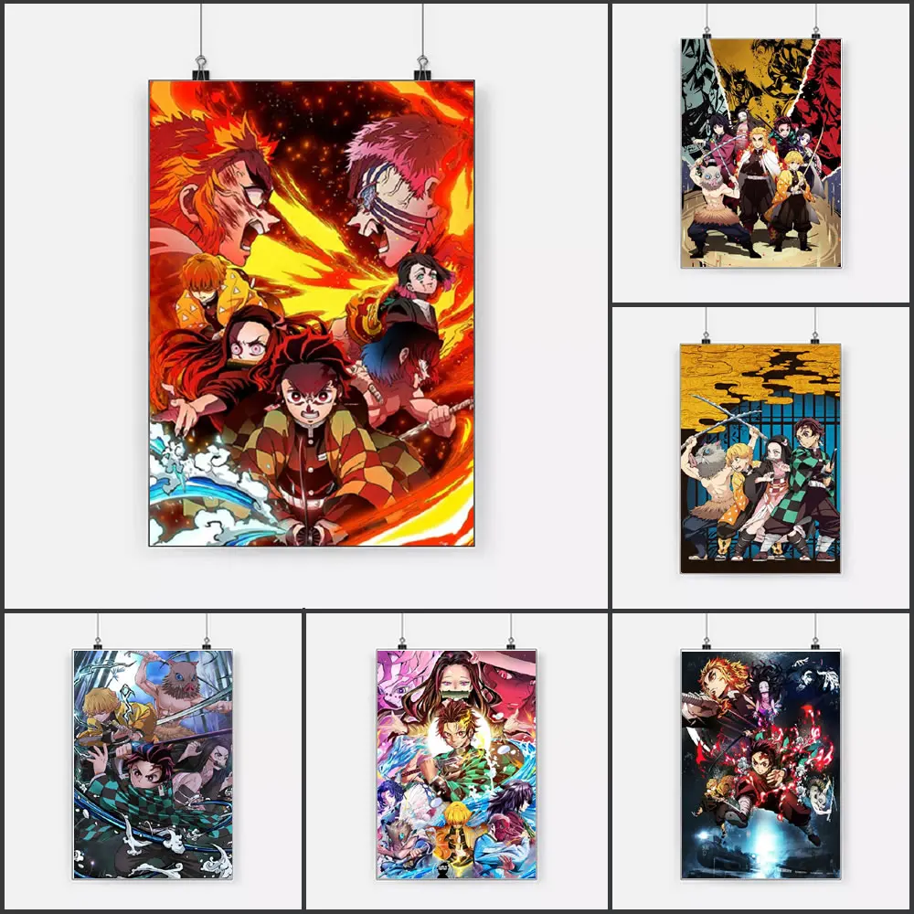 

Japanese Anime Demon Slayer Poster Canvas Painting Wall Art Pictures Tanjirou Living Room Character Mural Home Decor Cuadros