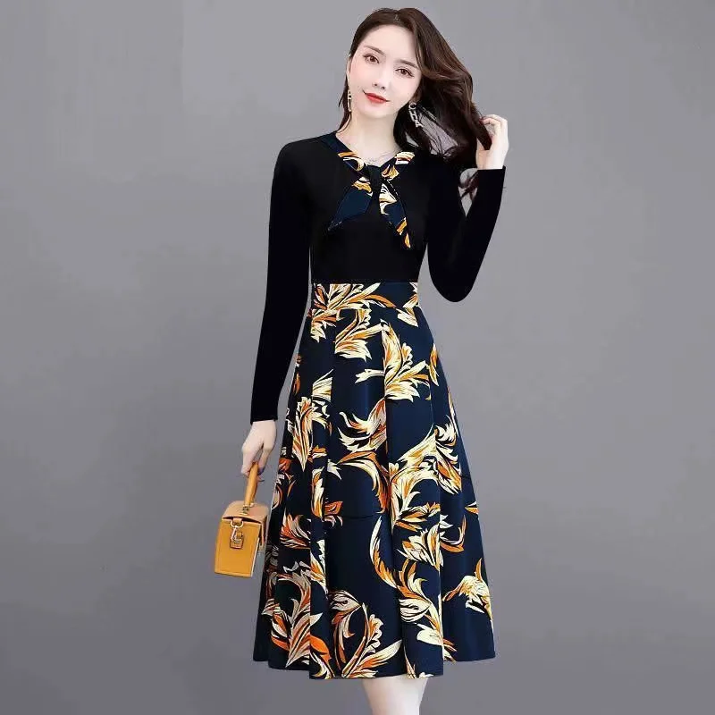 

Яркое платье PD66 из чистого хлопка для женщин, летнее платье большого размера для мамы среднего возраста, модное платье для женщин среднего и пожилого возраста