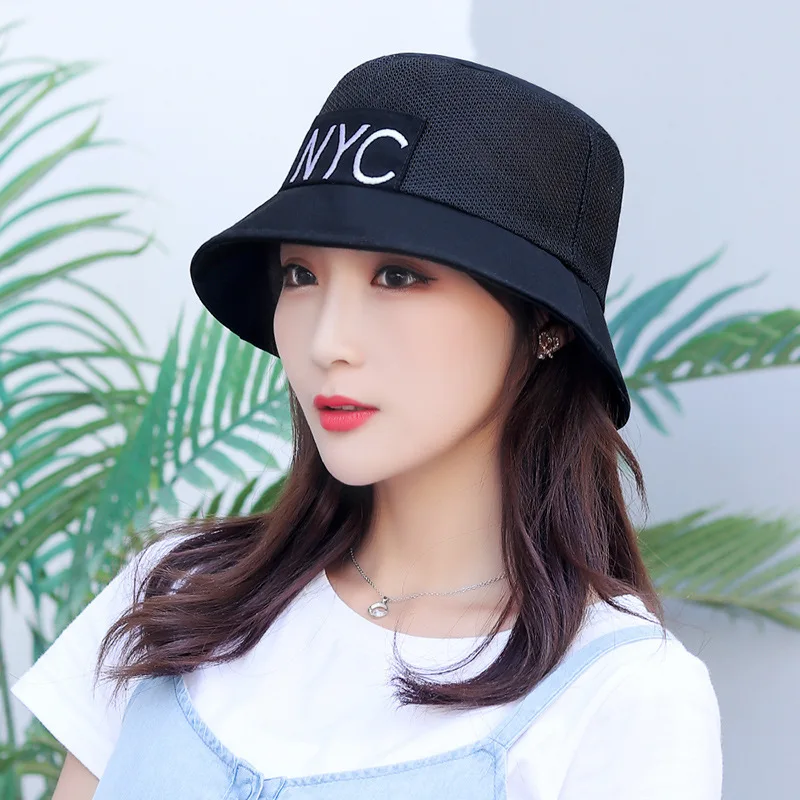 

YQ 2023 Summer Sunshade Breathable Fisherman Hat for Men and Women Leisure Sunscreen Bowl Hat Fashion Embroidery NYC Summer Hat